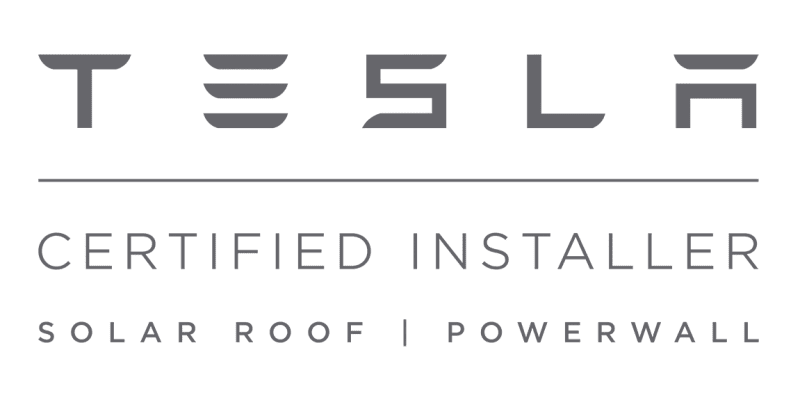 Tesla Certified Installer badge for Solar Roof and Powerwall installation services