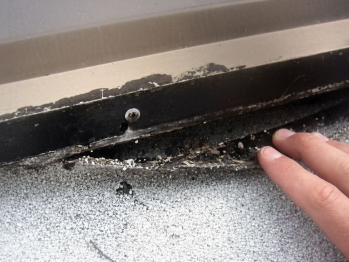 Close-up of roof flashing detail along roof edge