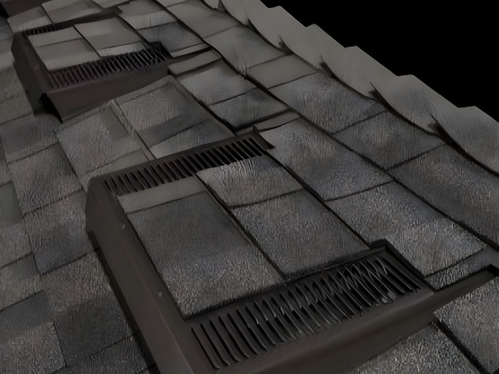 Roof shingle ventilation system with integrated vent channels designed to improve attic airflow and prevent moisture buildup