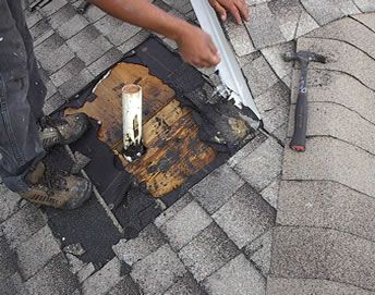Shingle roof repair around a Vent Stack