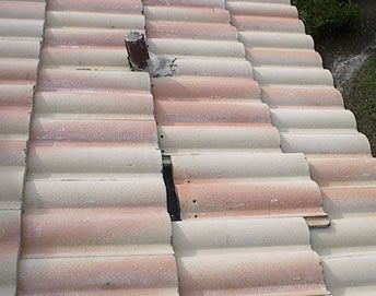 Tile Roof before a quality repair