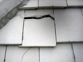 Broken roof tile