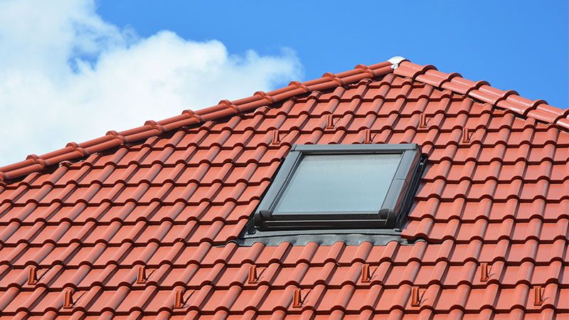 Skylight in a tile roof