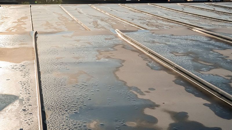 Water ponding on flat roof