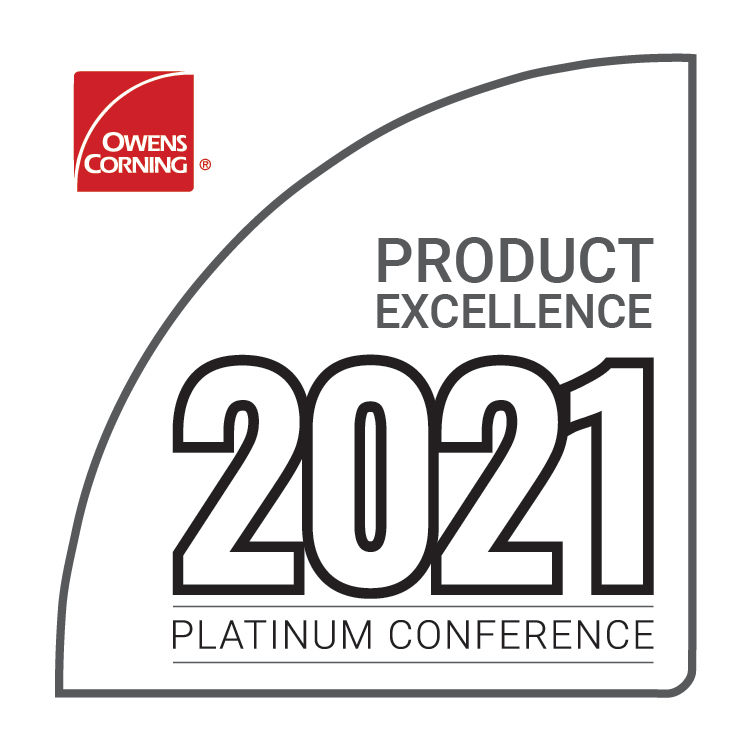 Owens Corning Product Excellence 2021 Platinum Conference logo.