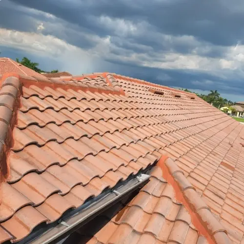 Roof that has been cleaned by Kelly Roofing.