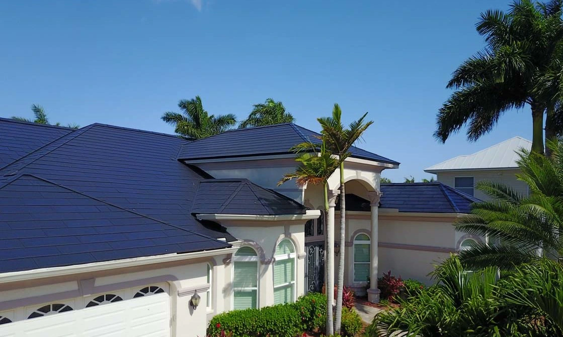 Home with Tesla solar roof