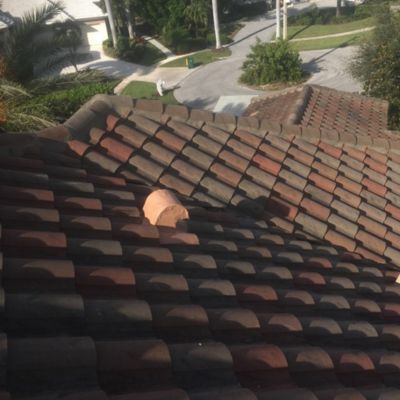 tile roof with roof vent