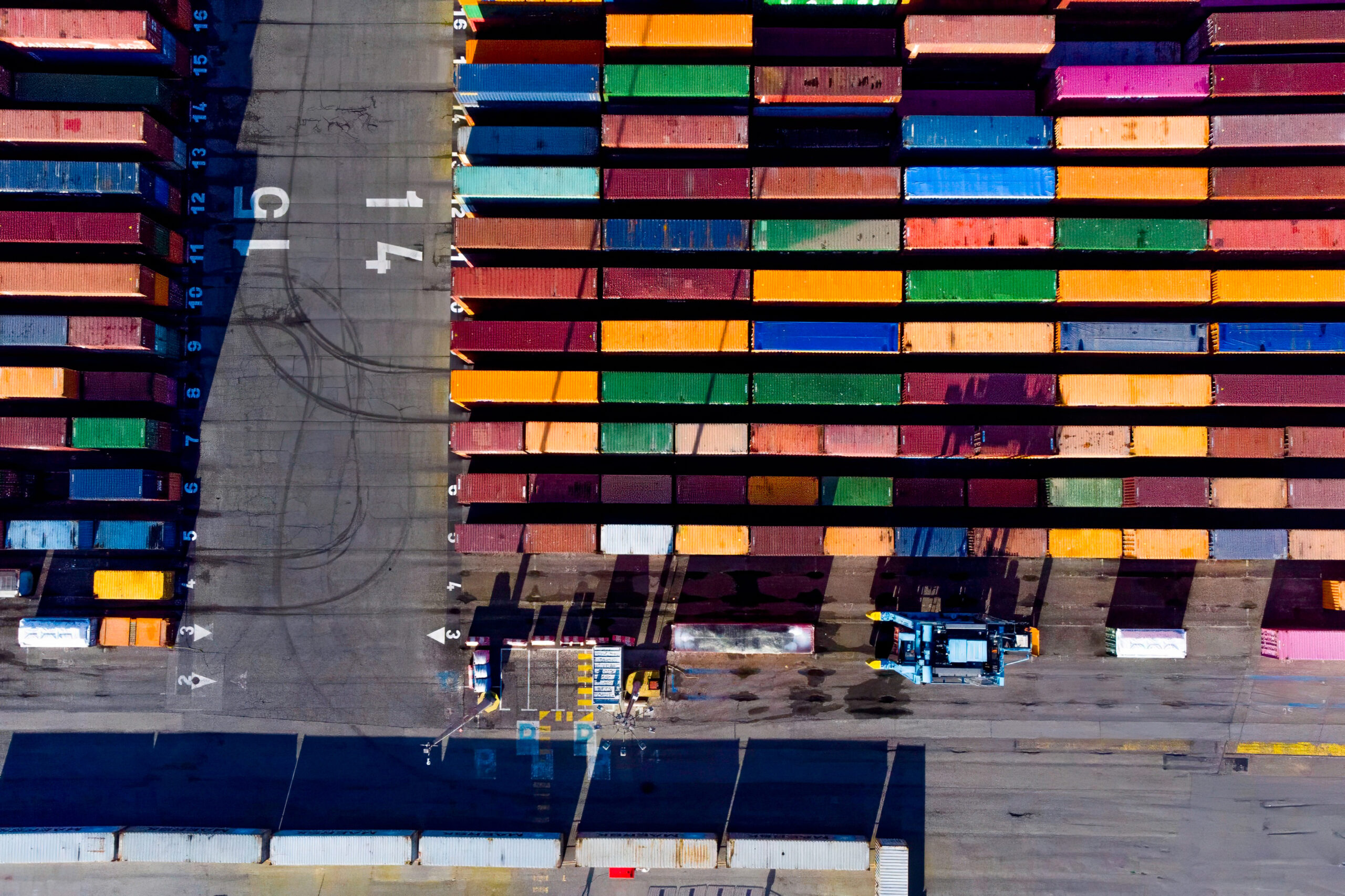 Shipping containers from above