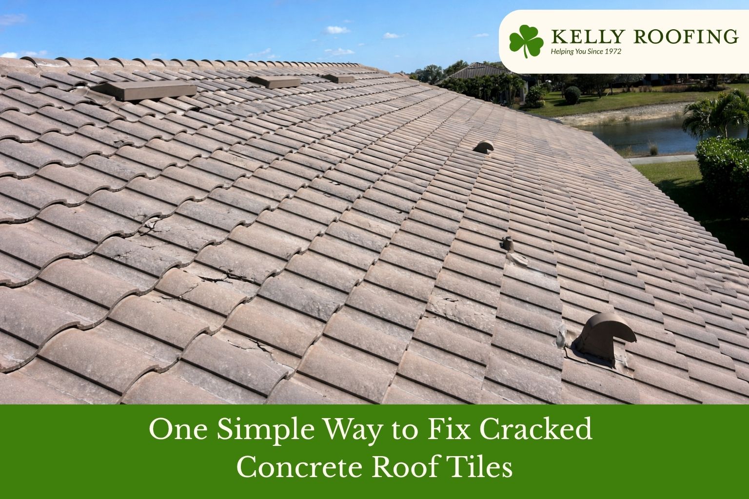 cracked concrete roof tiles
